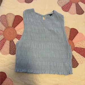 Light Blue Sleeveless Crop Tank